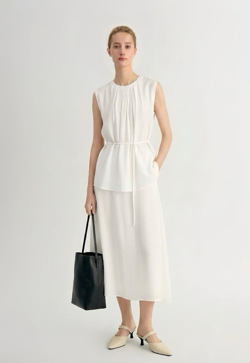 Load image 1 in gallery view. Crew Neck Sleeveless Top