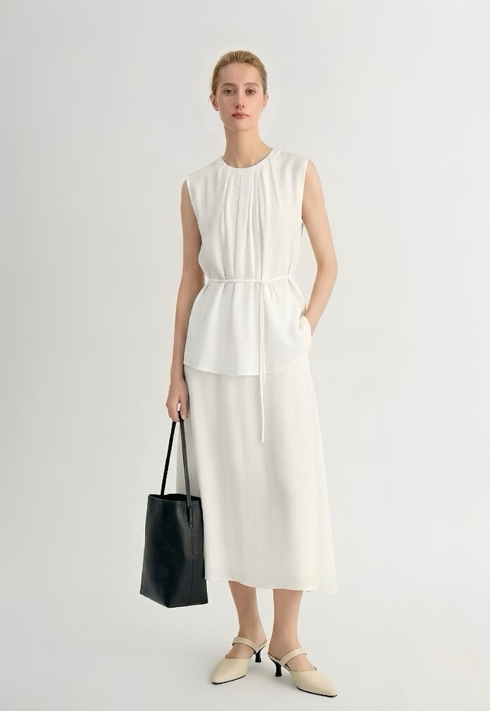 Crew Neck Sleeveless Top