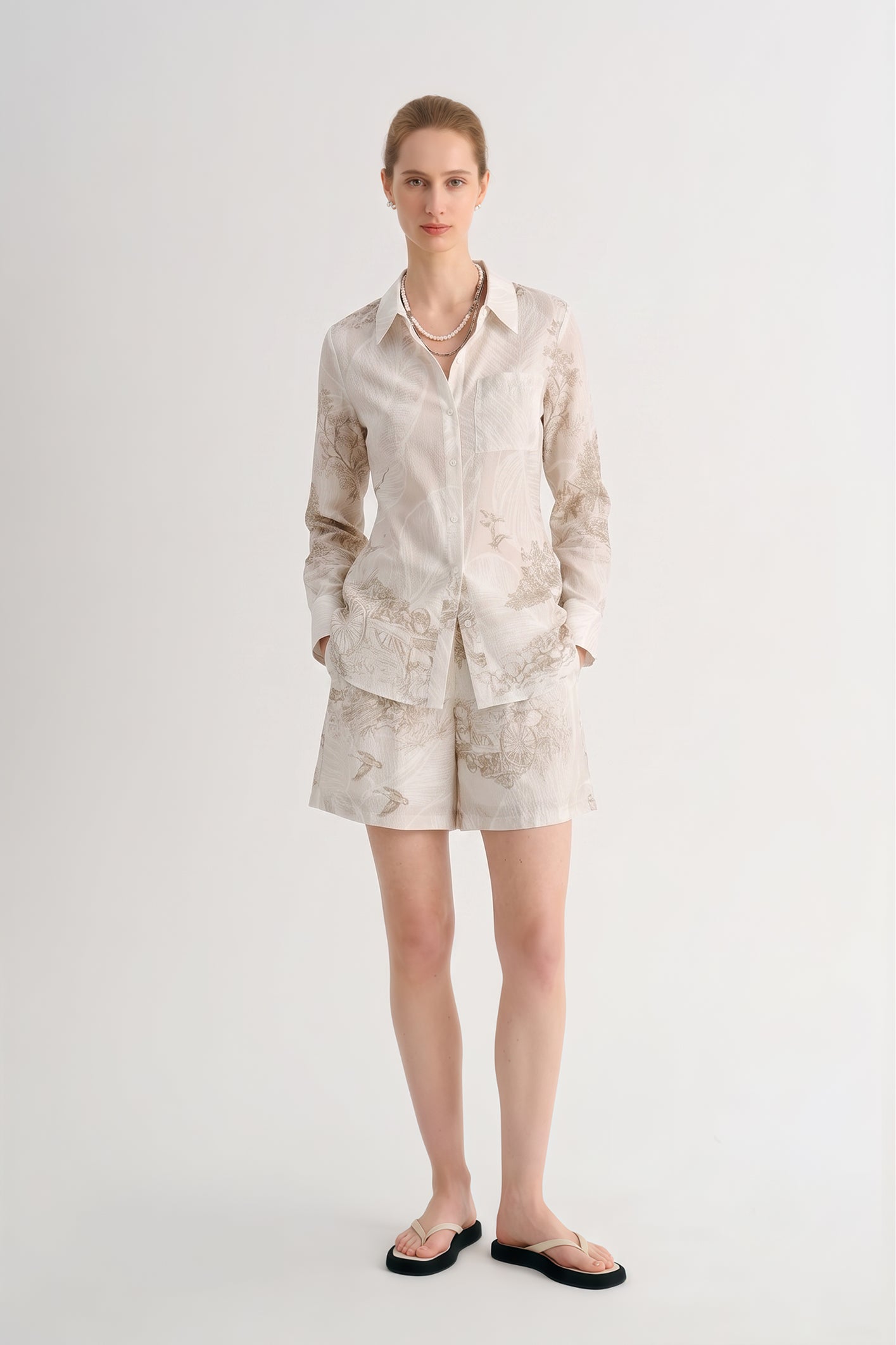 Toile Printed Mulberry Silk Shirt