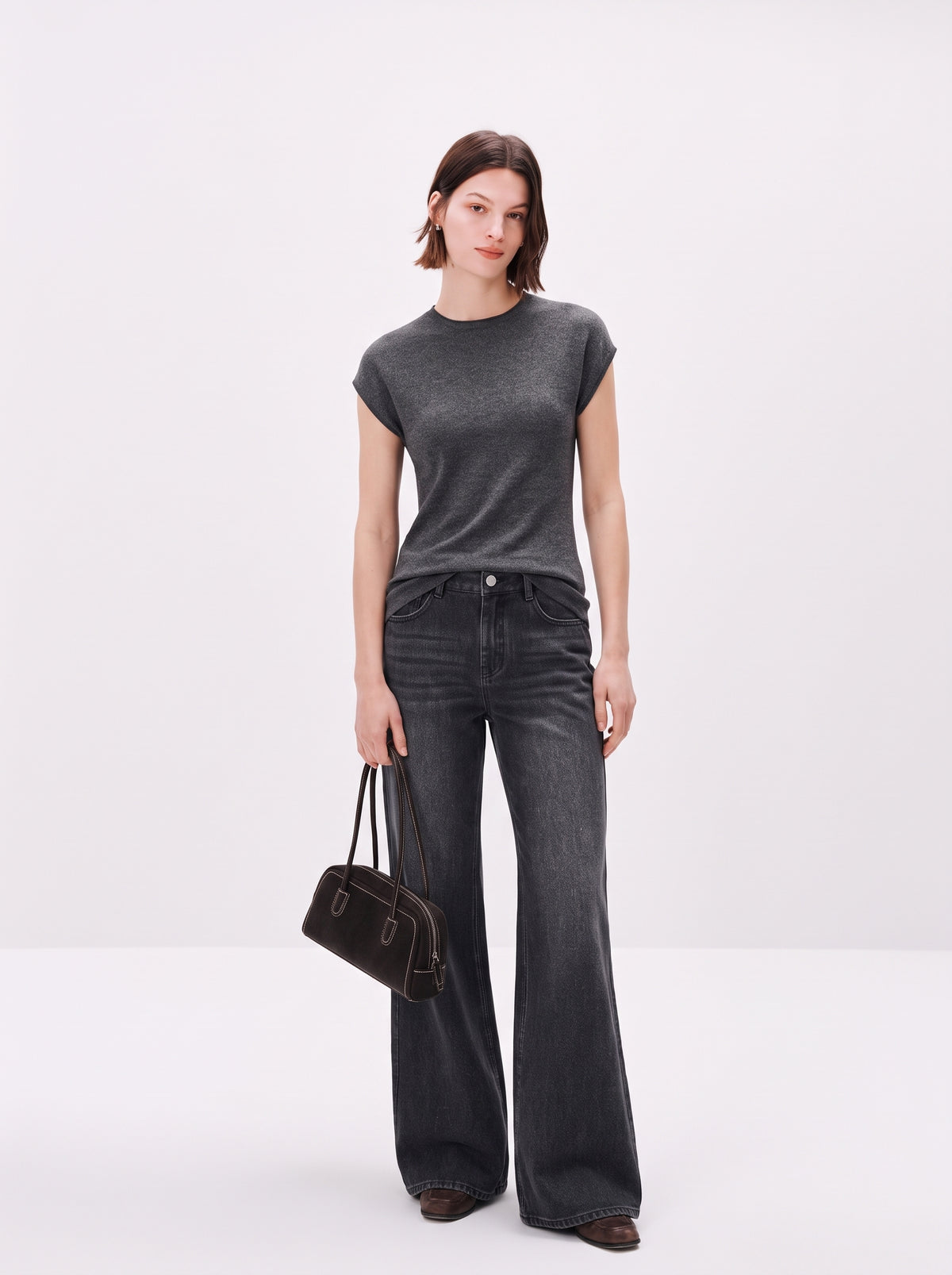 Sleeveless Wool Crewneck Top