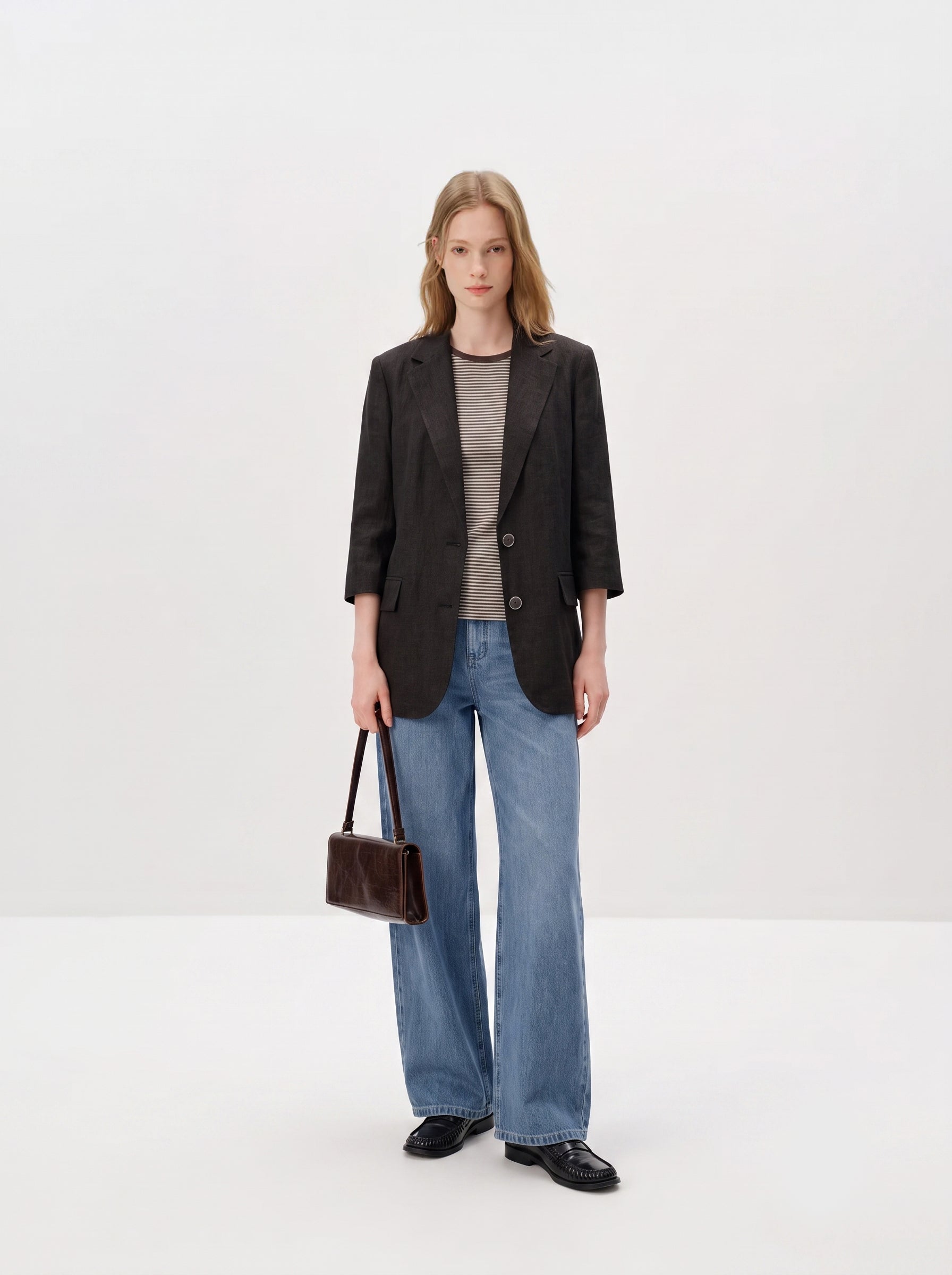 Relaxed Pure Hemp Notch-Lapel Blazer