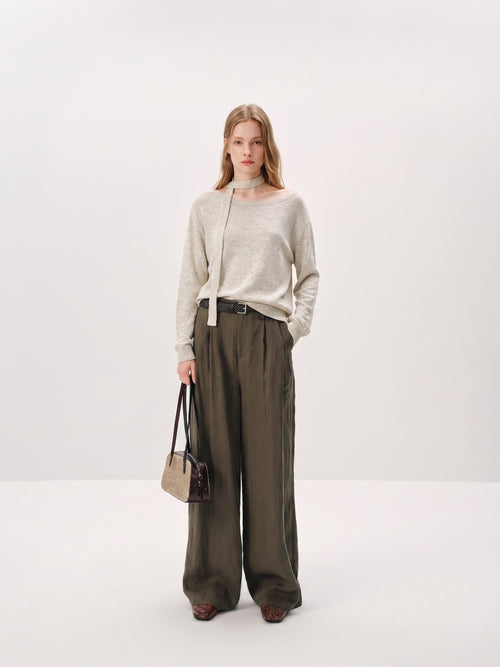 Load image 1 in gallery view. Heathered Boatneck Sweater