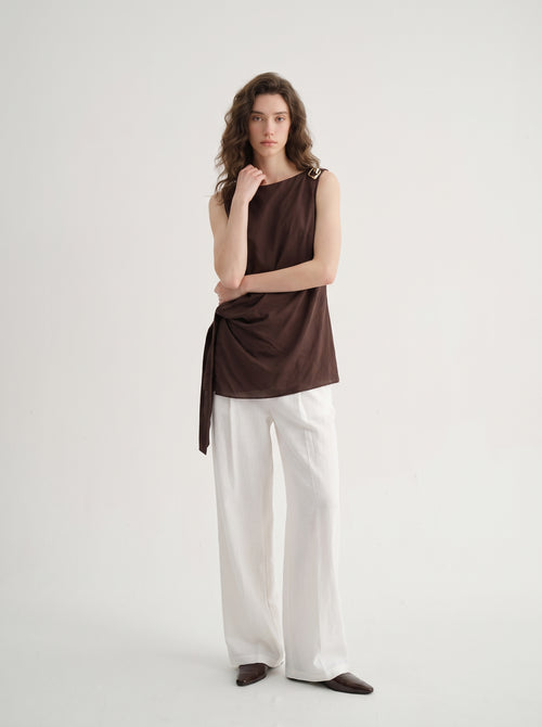Load image 1 in gallery view. Statement Draped Lyocell Top