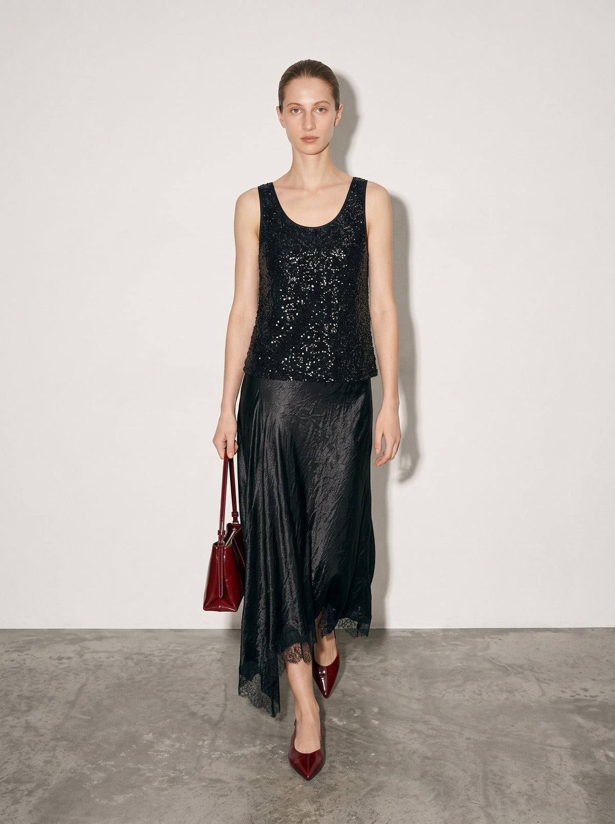 Sequin Scoop-Neck Tank Top
