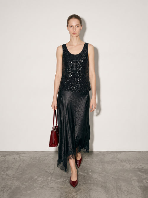 Load image 1 in gallery view. Sequin Scoop-Neck Tank Top