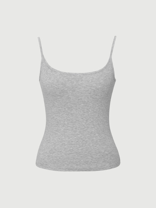 Load image 1 in gallery view. Light Grey Slim Strap Tank Top