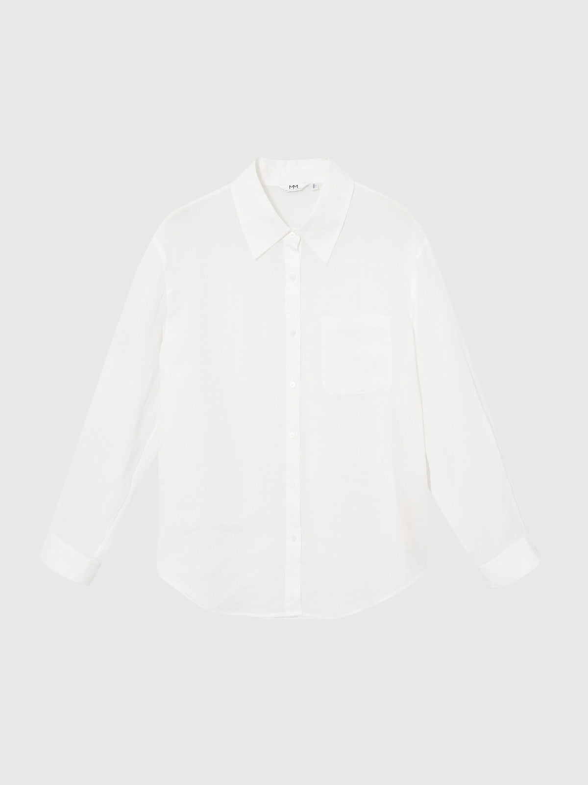 White Ramie Long-Sleeve Shirt