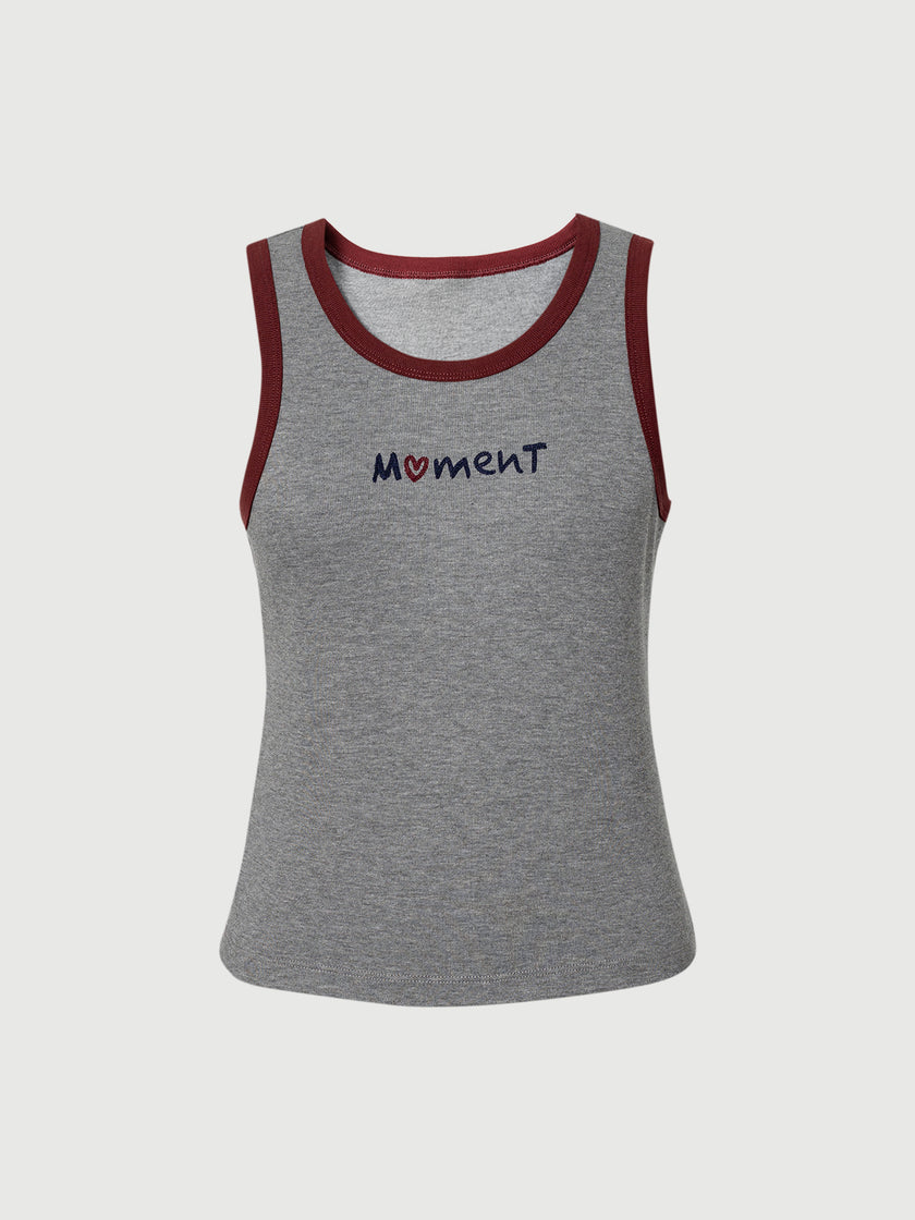 Crewneck Sleeveless Fitted Tank