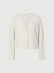 Linen V Neck Short Knit Cardigan