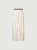 Beige Lyocell Front-Pleat Trousers Pants