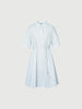 Women's Glacier Blue Classic Collar Half Sleeves 100% Cotton Shirt Dress 5F4292181