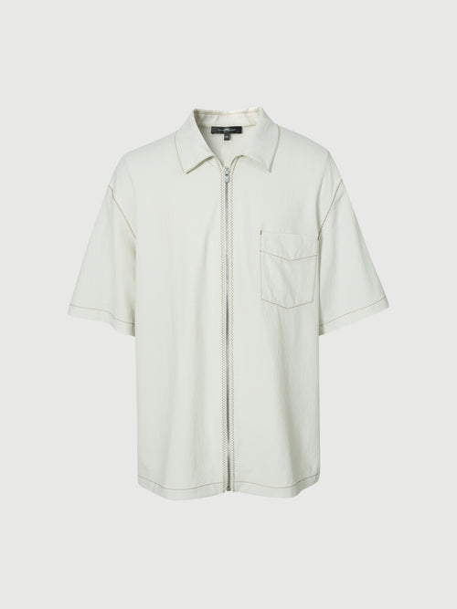 Load image 1 in gallery view. Acetate-Blend Zip Short-Sleeve Shirt