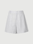 Light Blue Linen-Blend  Shorts