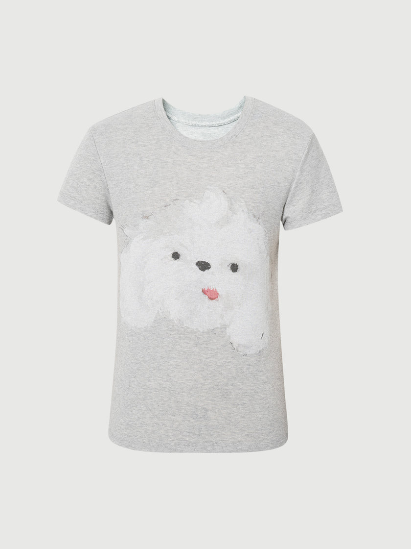 Dog Graphic Crewneck Tee