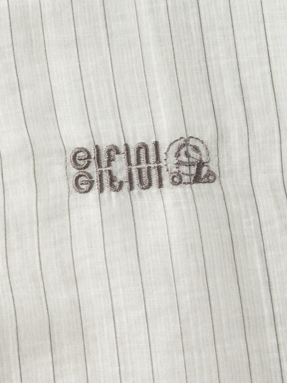 Collared V-Neck Pinstriped Shirt