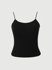 Charcoal Slim-Fit Ribbed  Tank