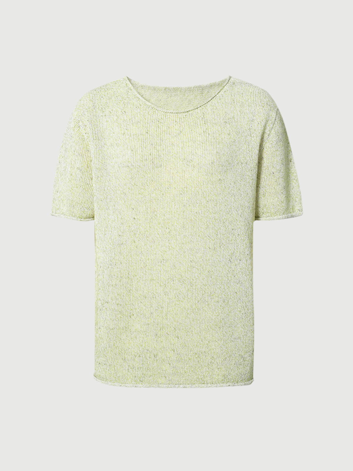 Crew Neck Structured Shoulder Short Sleeve Knit Top