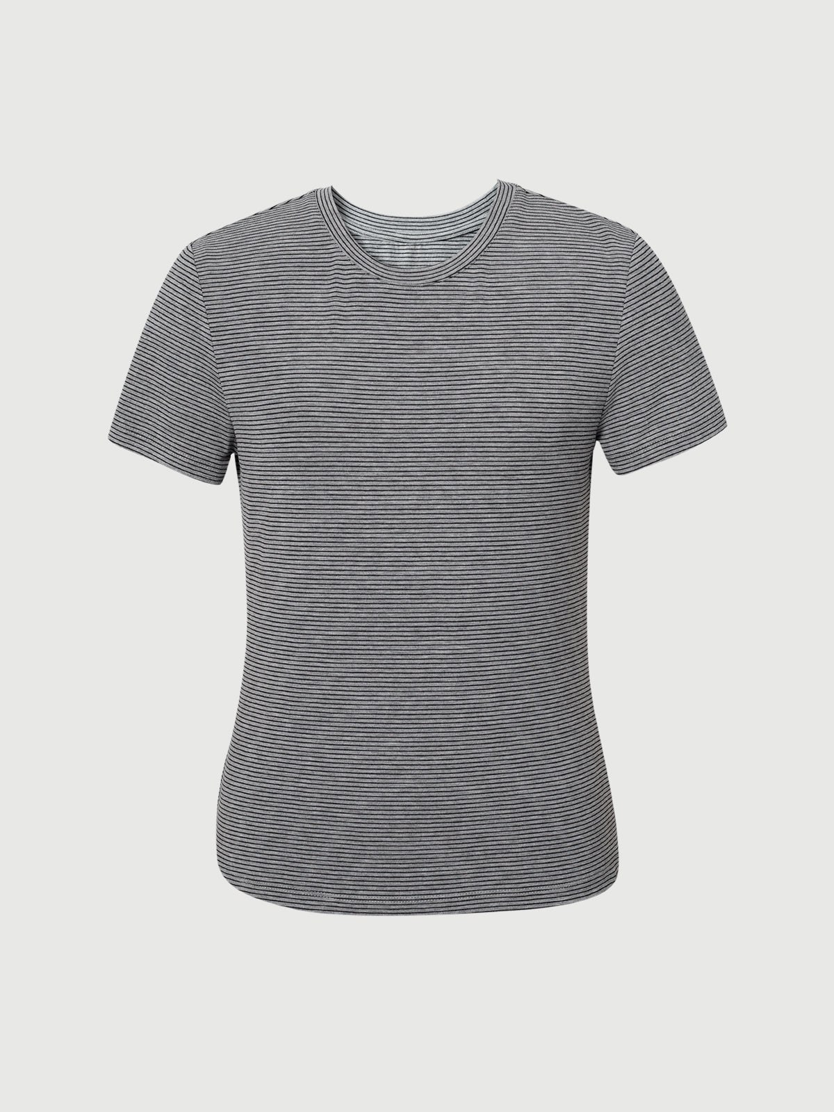 Fine-Stripe Fitted Short-Sleeve Tee