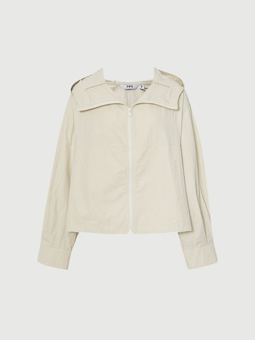 Load image 1 in gallery view. Zip Down Cotton Hooded Jacket