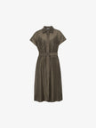 Short Sleeves Tie Belt Dress