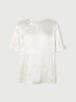 Silk Jacquard Satin Short-Sleeve  Top