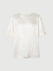 Silk Jacquard Satin Short-Sleeve  Top