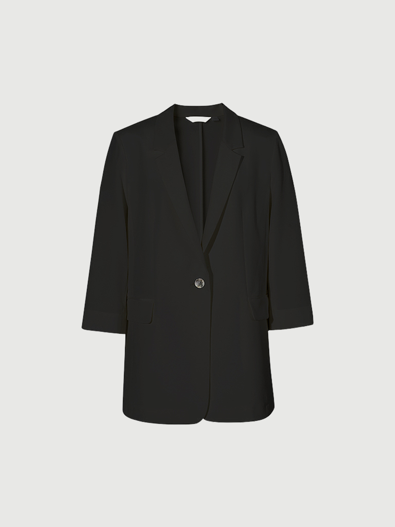 One Button Silk Blazer