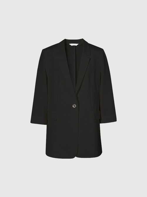 Load image 1 in gallery view. One Button Silk Blazer