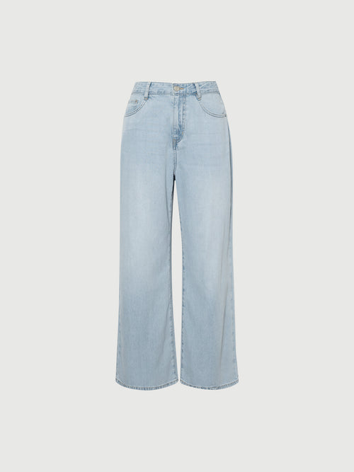 Load image 1 in gallery view. Blue Wide-Leg Jeans Pants
