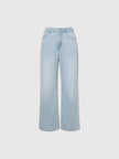 Blue Wide-Leg Jeans Pants