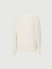 Women's White Round Neck Long Sleeves Cashmere Sweater 5FA232862