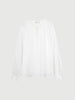 Tie Neck Natural Ramie Blouse Shirt