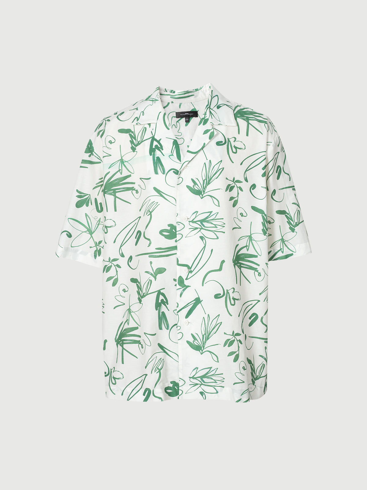 Cotton-Silk Printed V-Neck Shirt