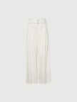 Wide Leg Lyocell Flax Belted Pants