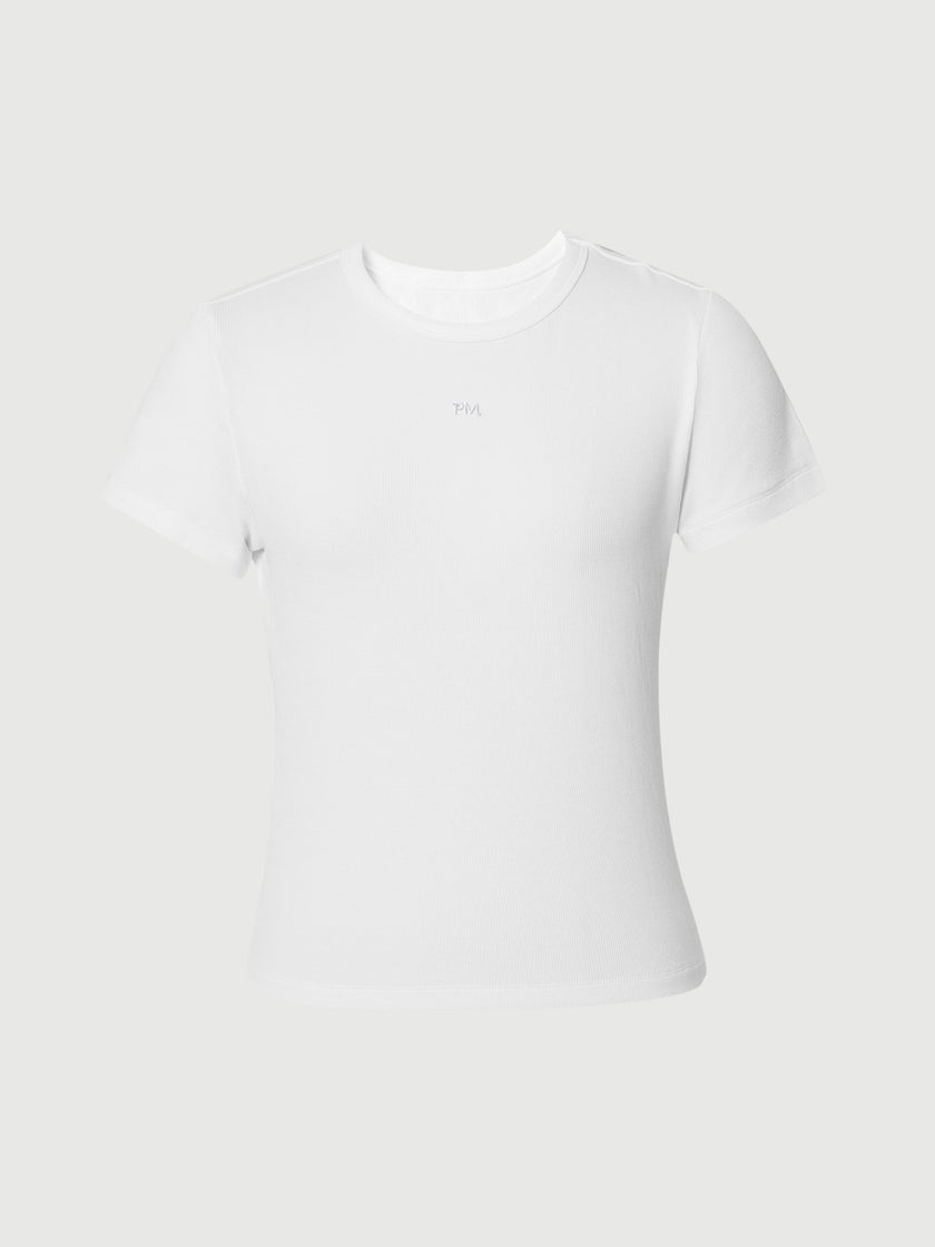 Fitted Round-Neck Short-Sleeve T-Shirt
