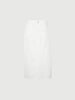 Women's Plain White Straight Fit 100% Cotton Waist Skirt 5F4141531