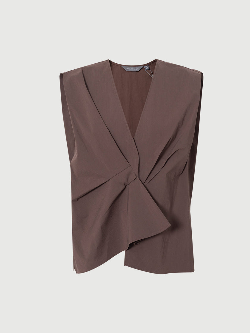 V-Neck Knotted Sleeveless Top Vest