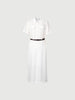 White Lyocell Shirt-Dress with Belt  Dress