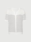 Lyocell Striped V-Neck Tee