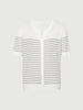 Lyocell Striped V-Neck Tee