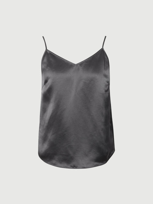 Load image 1 in gallery view. Gray Triacetate Slip Cami  Camisole Top