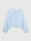 Light Blue Silk Hooded Jacket