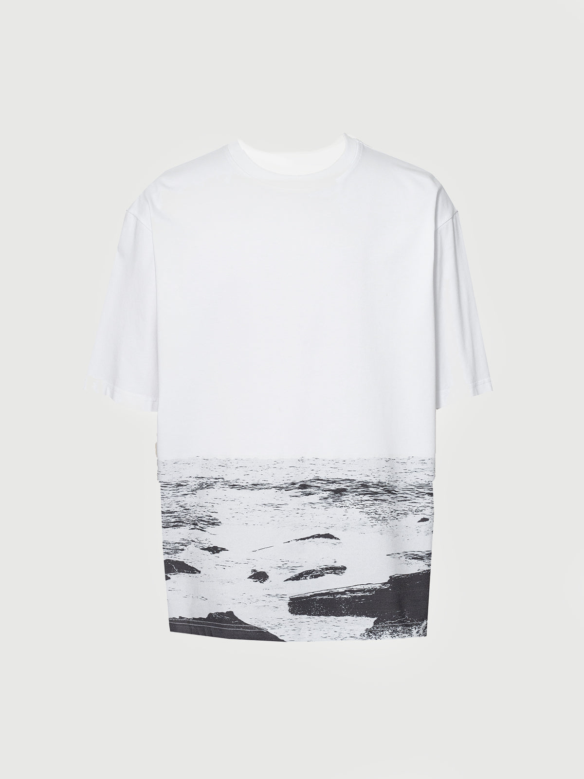 Black & White Graphic Dropped-Shoulder Tee