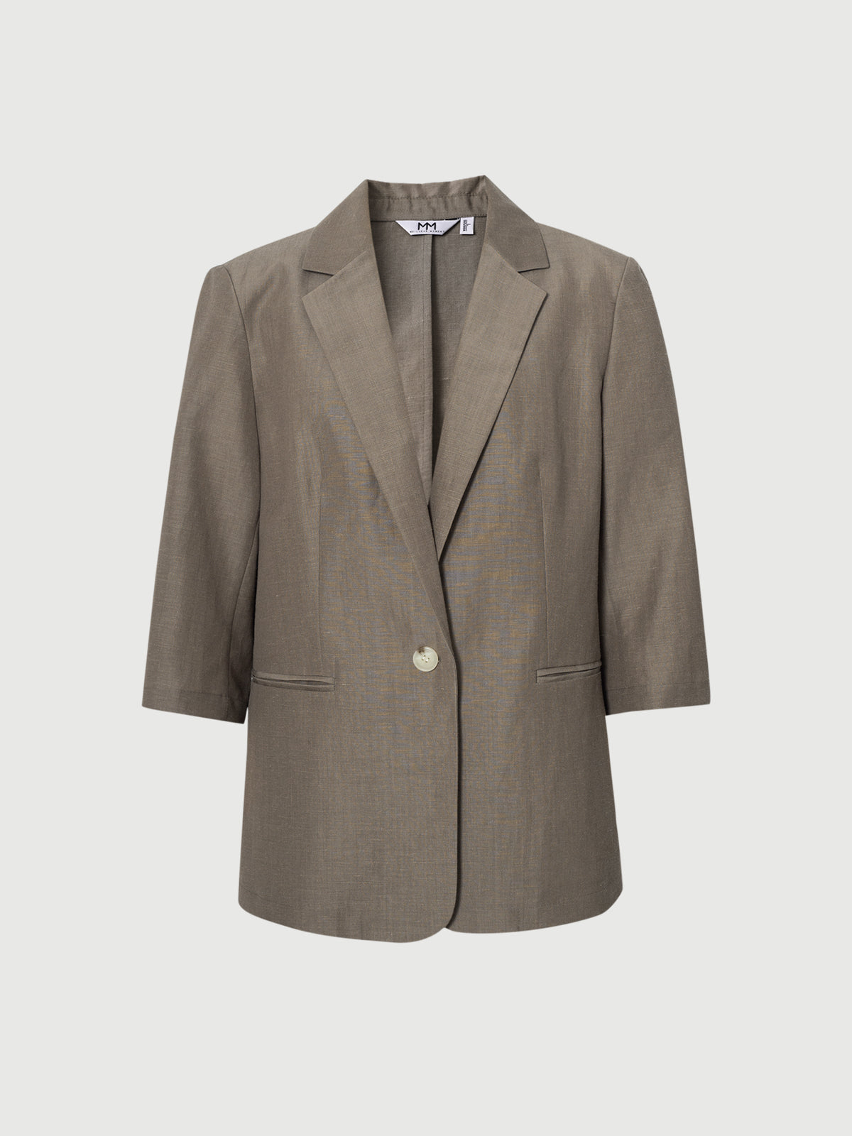 3/4 Sleeve Linen-Wool Blazer