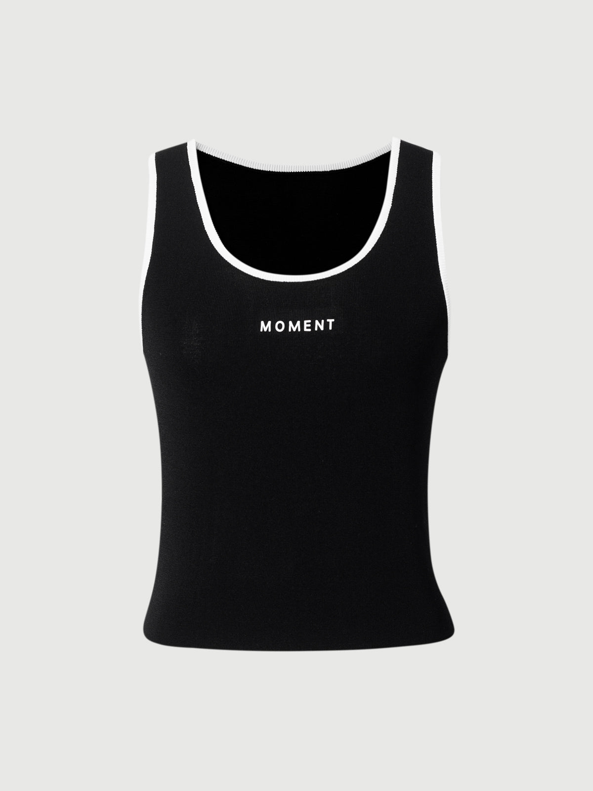 Black U-Neck Sleeveless Cropped Top