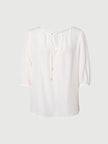 Silk Wave-Texture Short-Sleeve Blouse