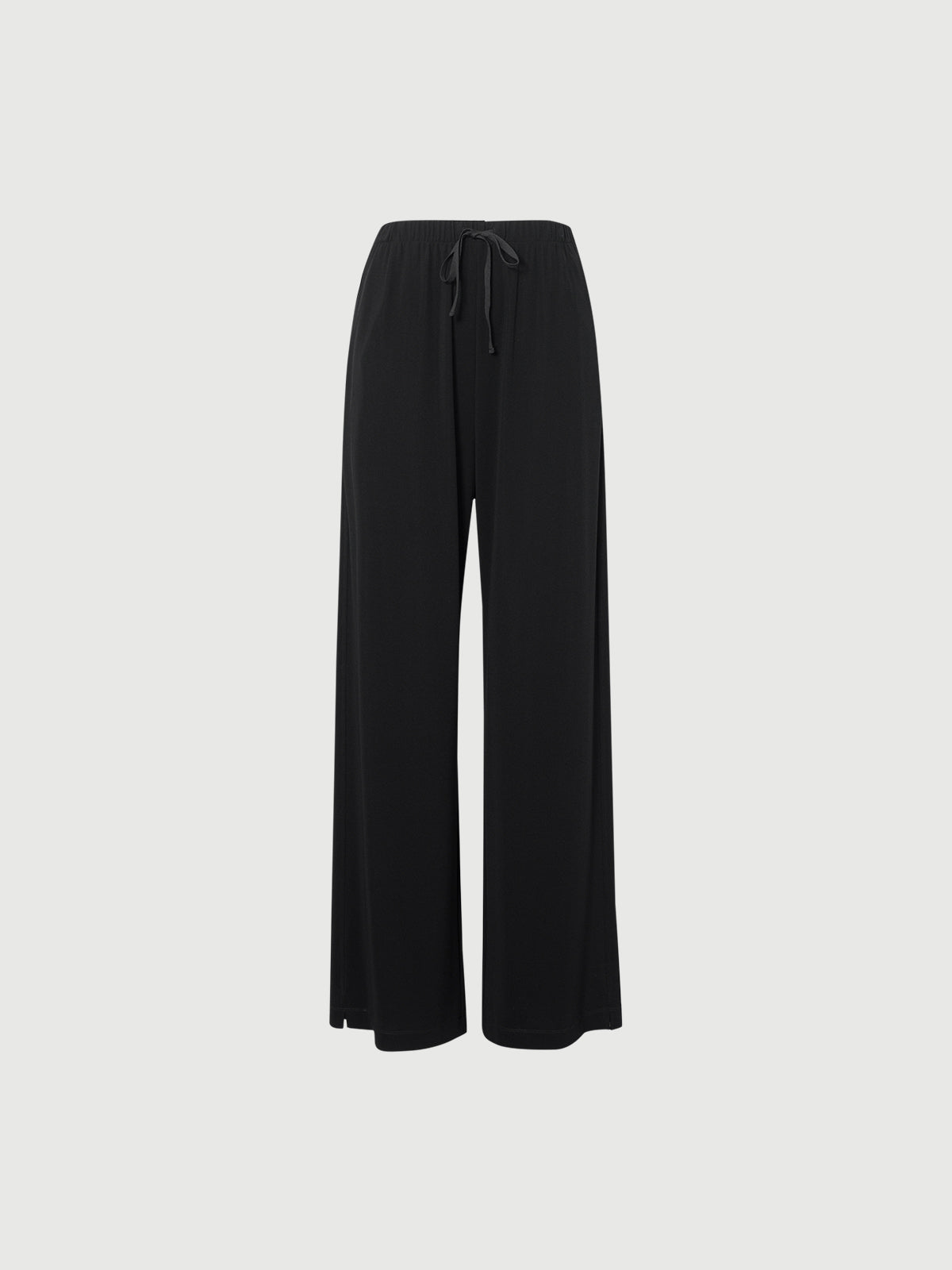Acetate-Smooth Straight-Leg Pants