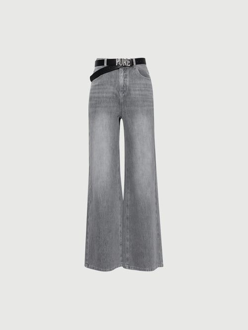 Load image 1 in gallery view. Cotton-Blend Flared Mini Kick Jeans