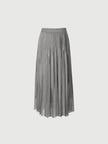 Women's Smoke Gray Pleated Design Summer Waist Skirt 5F4341331