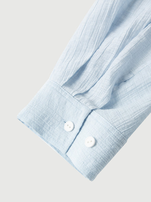 Load image 1 in gallery view. Linen-Cotton Hooded Long-Sleeve Shirt